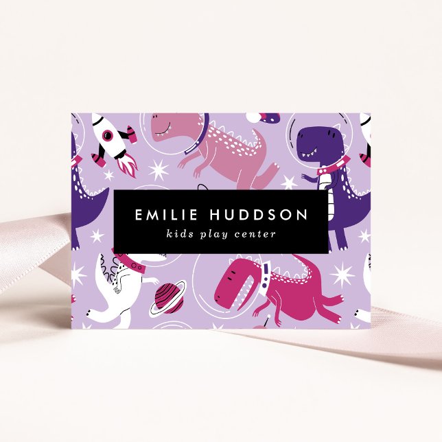 Tarjeta De Visita Dinosaurios espaciales, Centro de juegos para niño (Subido por el creador)