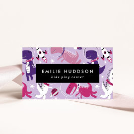 Tarjeta De Visita Dinosaurios espaciales, Centro de juegos para niño