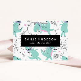 Tarjeta De Visita Dinosaurios espaciales, Centro de juegos para niño