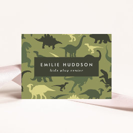 Tarjeta De Visita Dinosaurios Verdes, Centro de Juegos Infantiles, C