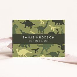Tarjeta De Visita Dinosaurios Verdes, Centro de Juegos Infantiles, C