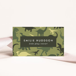 Tarjeta De Visita Dinosaurios Verdes, Centro de Juegos Infantiles, C