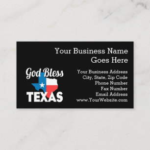 Tarjeta De Visita Dios bendiga Texas