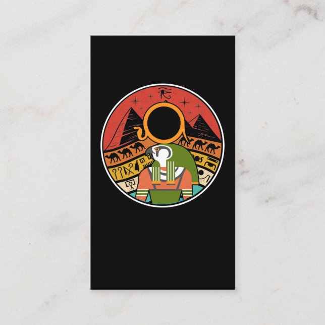 Tarjeta De Visita Dios egipcio Horus Falcon Egipto Pirámides (Anverso)
