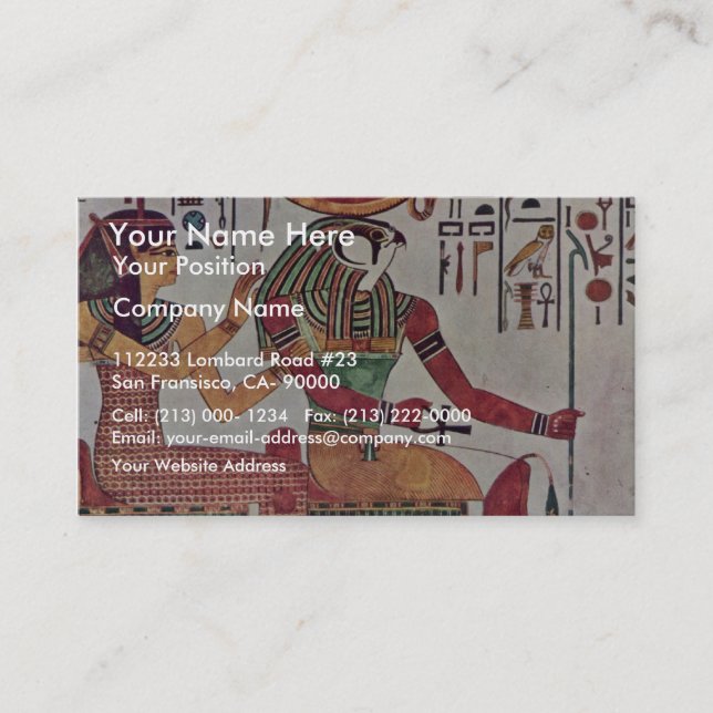 Tarjeta De Visita Dios Re-Harakleti Amentit y la diosa del Th (Anverso)