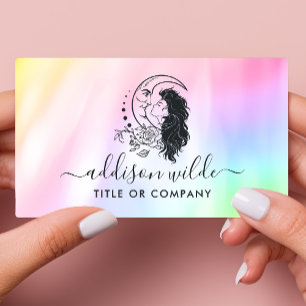 Tarjeta De Visita Diosa de la Luna Mística Celestial Arcoíris