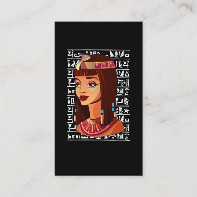 Tarjeta De Visita Diosa egipcia Cleopatra Egipto Hieroglyphs (Anverso)