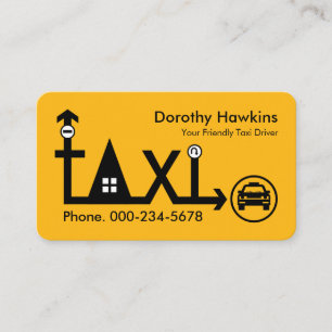 Tarjeta De Visita Dirección de Conducción de Ruta de Taxi Creativa