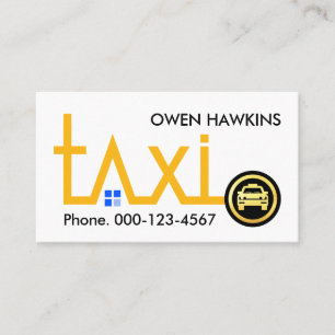 Tarjeta De Visita Dirección de Ruta de Taxi Amarillo Transporte