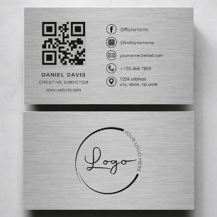 Tarjeta De Visita Director Creativo Código QR de Metal