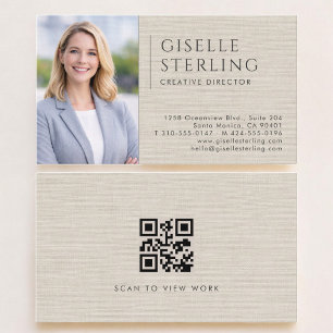 Tarjeta De Visita Director Creativo Código QR Foto Lino