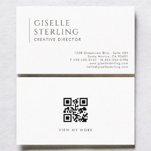 Tarjeta De Visita Director Creativo Código QR Profesional Moderno