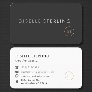 Tarjeta De Visita Director Creativo Profesional Negro