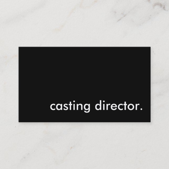 Tarjeta De Visita director de casting. (Anverso)