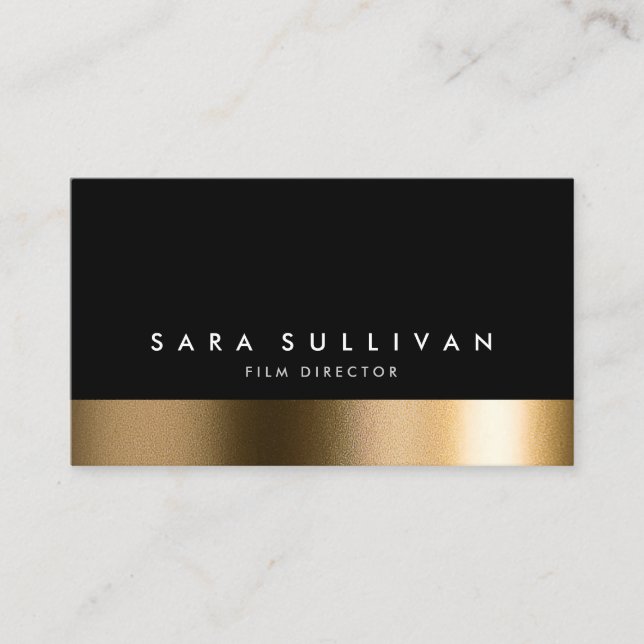 Tarjeta De Visita Director de cine Negrita Black Gold Business Card (Anverso)