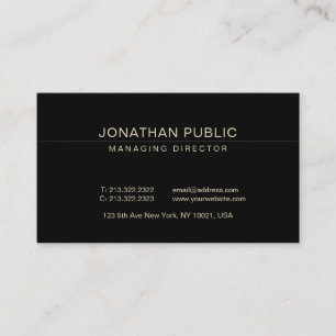 Tarjeta De Visita Director elegante de moda Ceo Plain Luxury del