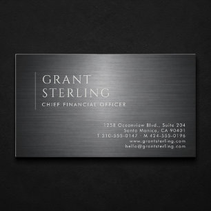 Tarjeta De Visita Director Financiero Metallic Profesional
