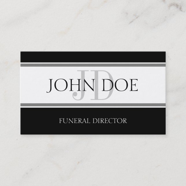 Tarjeta De Visita Director funerario Stripe W/W (Anverso)