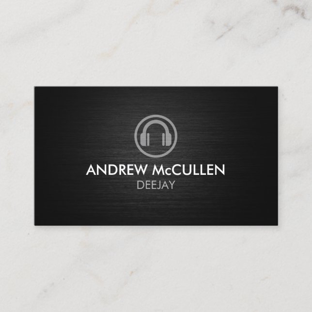 Tarjeta De Visita Disc Jockey Deejay DJ Heaphones Icon  (Anverso)
