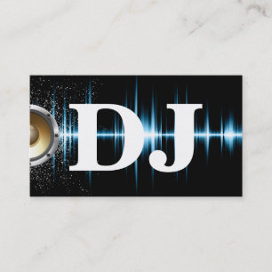 Tarjeta De Visita Disc jockey fresco de las ondas acústicas de DJ
