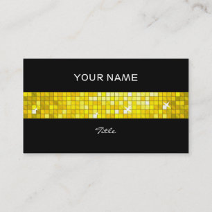 Tarjeta De Visita Disco Azulejos amarillo tira de tejas negro espald