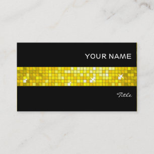 Tarjeta De Visita Disco Azulejos amarillo tira negra