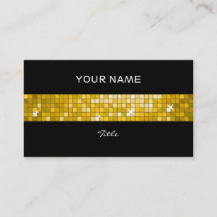 Tarjeta De Visita Disco Azulejos "Gold" tira de tejas negro espalda