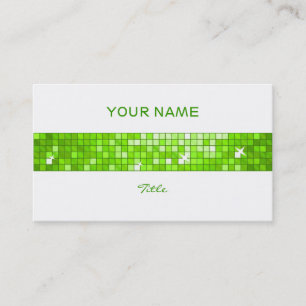 Tarjeta De Visita Disco Azulejos Green tira de baldosa espalda blanc