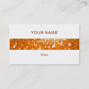 Tarjeta De Visita Disco Azulejos Naranja tira de teja espalda blanca