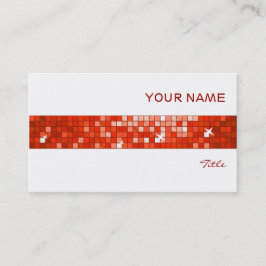 Tarjeta De Visita Disco Azulejos rojo tira blanca