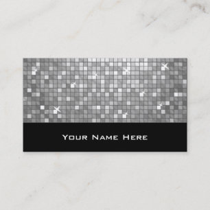 Tarjeta De Visita Disco Azulejos "Silver business card" negro