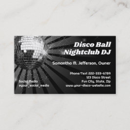 Tarjeta De Visita Disco Dance Fiesta de baile de jockey sobre césped