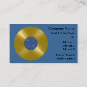 Tarjeta De Visita Disco de vinilo de oro