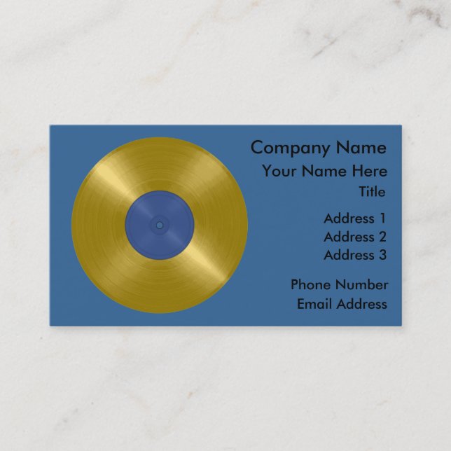 Tarjeta De Visita Disco de vinilo de oro (Anverso)
