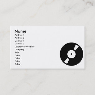 Tarjeta De Visita disco de vinilo retro