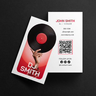 Tarjeta De Visita Disco Jockey Firmante Disco Música Productor Vinil