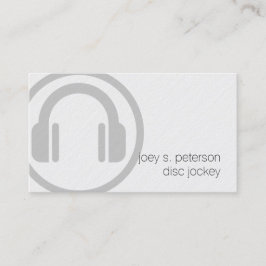 Tarjeta De Visita Disco Jockey Negrita Deejay Turnable Icon Music