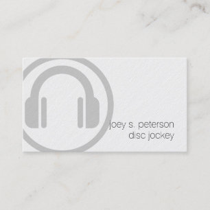 Tarjeta De Visita Disco Jockey Negrita Deejay Turnable Icon Music