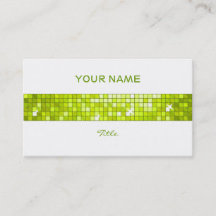 Tarjeta De Visita Disco Tiles Lime tira de baldosas espalda blanca
