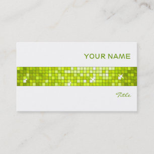 Tarjeta De Visita Disco Tiles Lime tira de tejas blanca