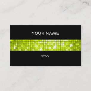 Tarjeta De Visita Disco Tiles Lime tira de tejas negro espalda