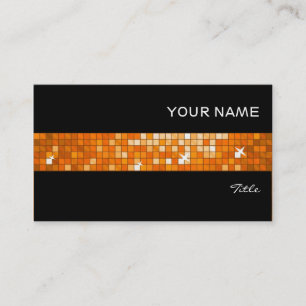 Tarjeta De Visita Disco Tiles Naranja tira de teja negro