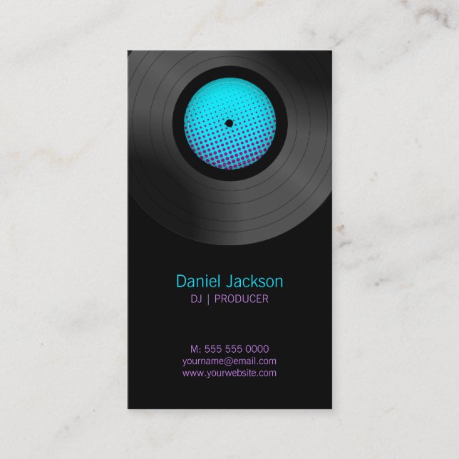 Tarjeta De Visita Discos de vinilo DJ Music Store (Anverso)