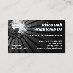Tarjeta De Visita Discoteca Nocturna DJ Disc Jockey Fiesta de Baile