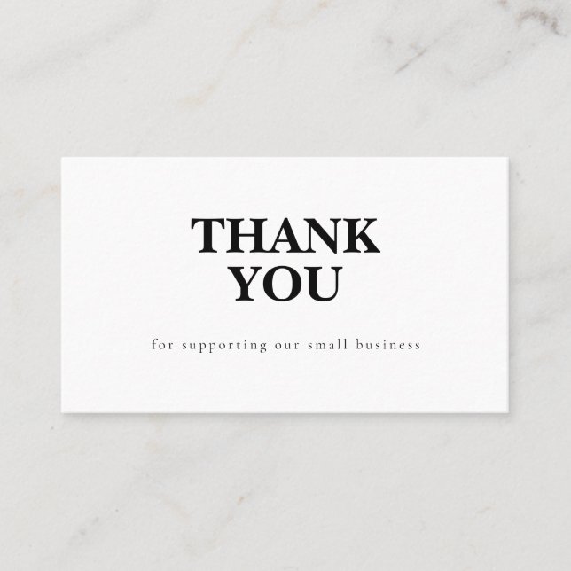 Tarjeta De Visita Discount Code Thank You Card Small Business (Anverso)