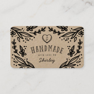 Tarjeta De Visita Diseñado a mano con el diseño floral del monograma