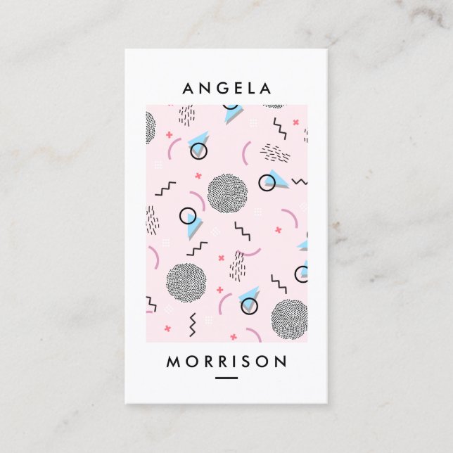 Tarjeta De Visita Diseñador artístico moderno de moda rosa (Anverso)