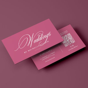Tarjeta De Visita Diseñador de bodas elegante monograma rosa
