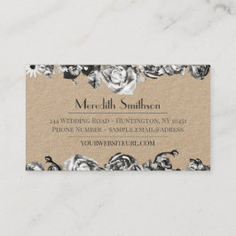 Tarjeta De Visita Diseñador de bodas profesional Elegante negro y bl