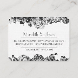 Tarjeta De Visita Diseñador de bodas profesional Elegante negro y bl
